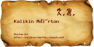 Kalikin Márton névjegykártya